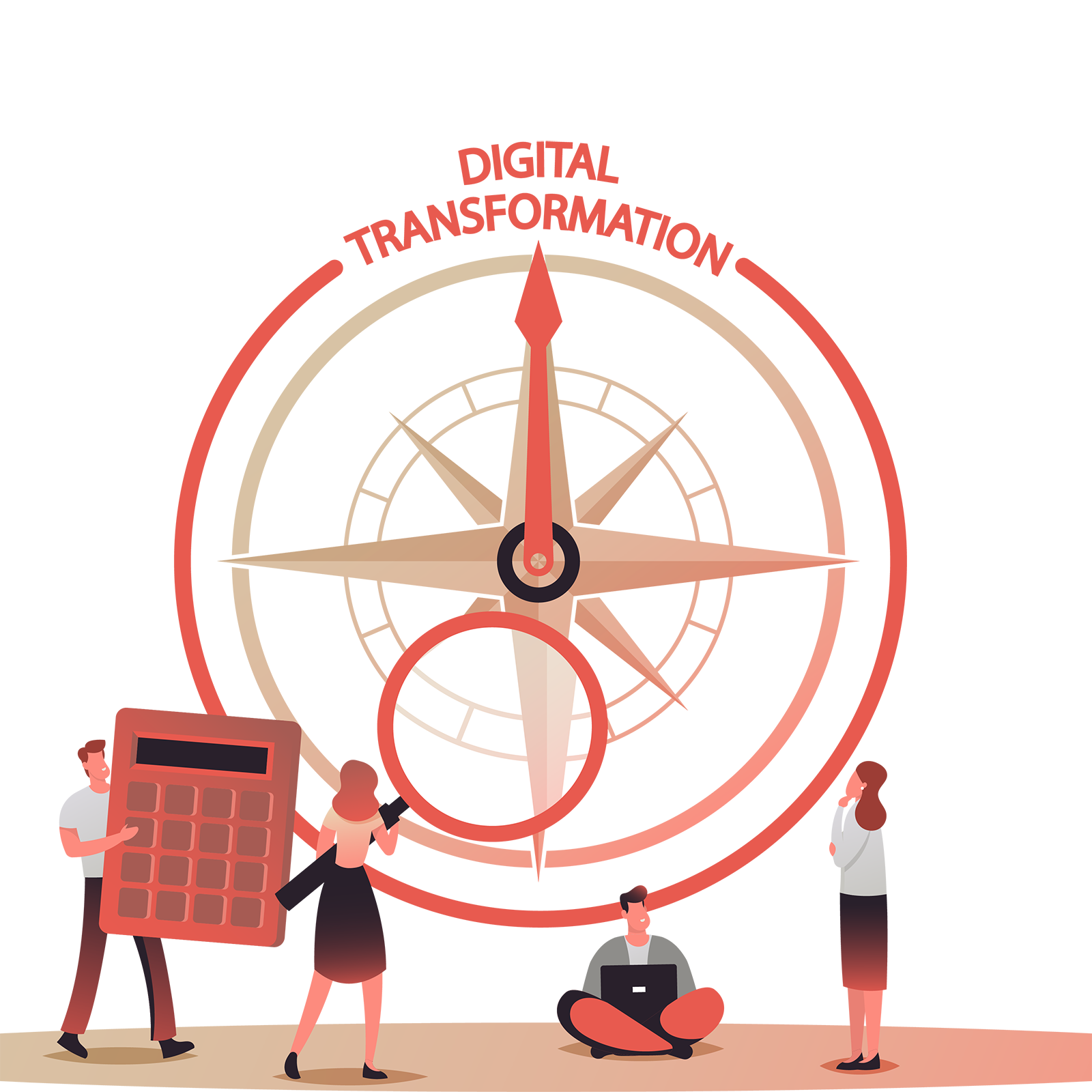 People Surrounding Digital Transformation Compass